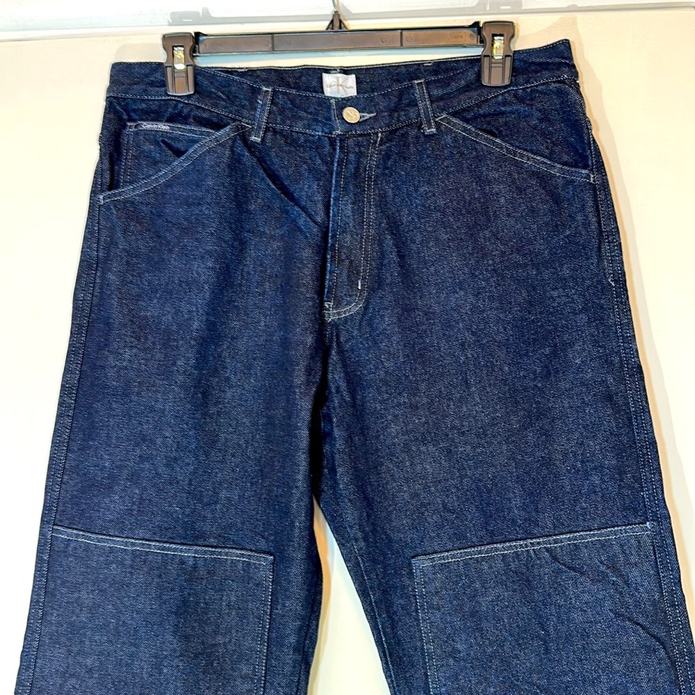 Calvin Klein Straight-Leg Cotton Denim Blue Jeans 36x32 NWOT